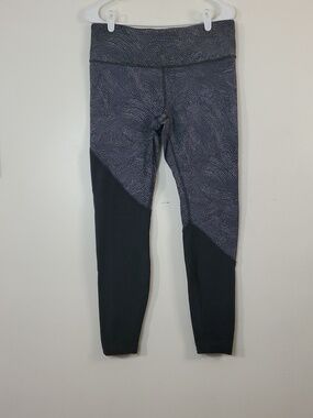 Lululemon Speed Wunder Tight Asym Leggings Free Spirit Ice Grey Black Size 12